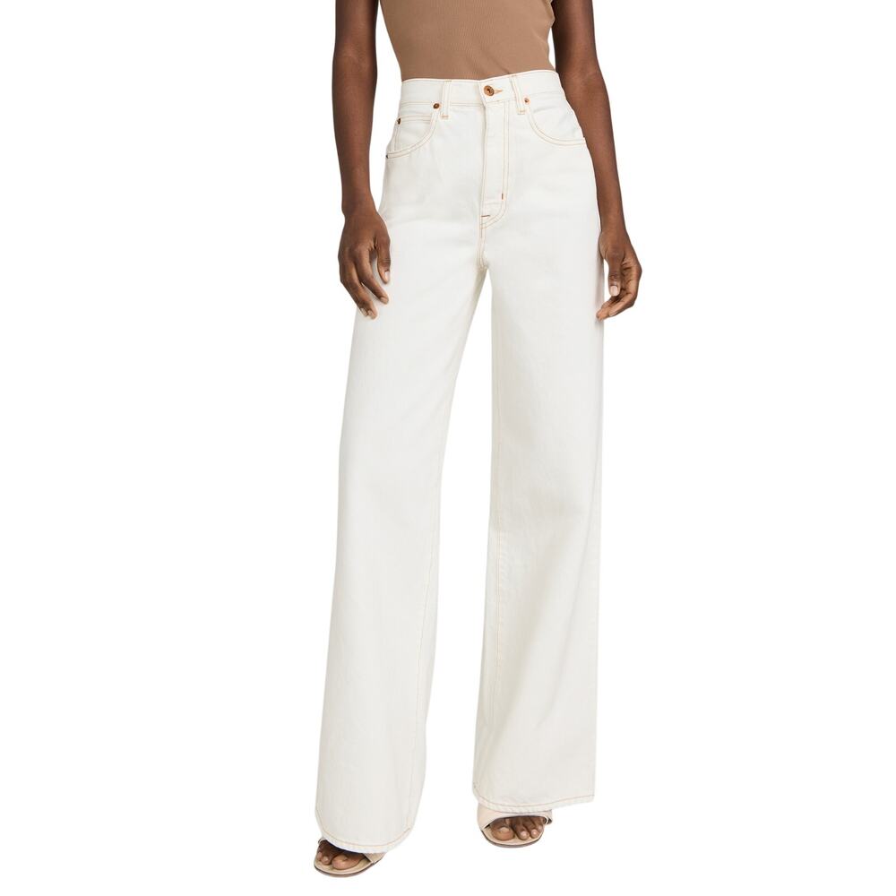 Slvrlake Superwide Beige Eva Denim Jeans Size 28